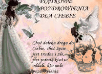 Kobieta w białej sukni pozdrawia w piątek